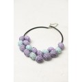 Lilac & Sky Blue Polymer Clay Statement Necklace – One-of-a-Kind