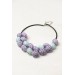 Lilac & Sky Blue Polymer Clay Statement Necklace – One-of-a-Kind