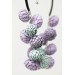 Lilac & Sky Blue Polymer Clay Statement Necklace – One-of-a-Kind