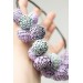 Lilac & Sky Blue Polymer Clay Statement Necklace – One-of-a-Kind