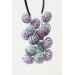 Lilac & Sky Blue Polymer Clay Statement Necklace – One-of-a-Kind