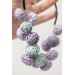 Lilac & Sky Blue Polymer Clay Statement Necklace – One-of-a-Kind