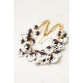 White & Violet Pansy Necklace – Handmade Statement Jewelry