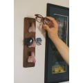Striped Brown Nose Stand for Glasses and Sunglasses (Wall-mounted or Desk-mounted)