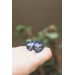 Steel Blue Pansy Flower Stud Earrings – Handmade & Hypoallergenic