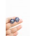 Steel Blue Pansy Flower Stud Earrings – Handmade & Hypoallergenic