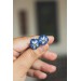 Steel Blue Pansy Flower Stud Earrings – Handmade & Hypoallergenic