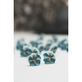 Blue-Gray Pansy Flower Earrings | Hypoallergenic Handmade Studs