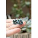 Blue-Gray Pansy Flower Earrings | Hypoallergenic Handmade Studs