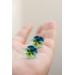 Blue Pansy Stud Earrings | Handmade Hypoallergenic Flower Jewelry