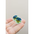 Blue Pansy Stud Earrings | Handmade Hypoallergenic Flower Jewelry