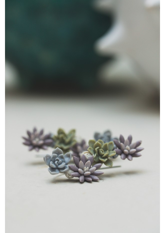 Succulent Garden Ear Cuffs - Delicate Handmade Jewelry