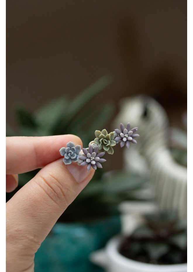Succulent Garden Ear Cuffs - Delicate Handmade Jewelry