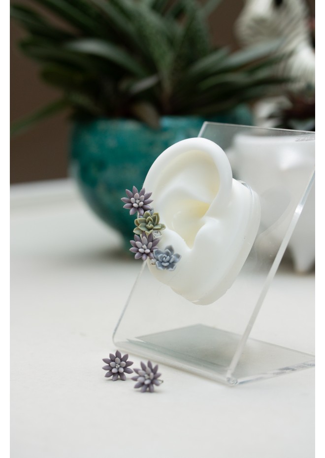 Succulent Garden Ear Cuffs - Delicate Handmade Jewelry