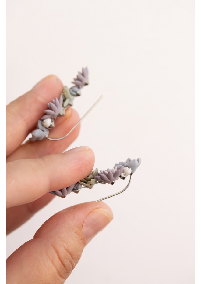Succulent Garden Ear Cuffs - Delicate Handmade Jewelry