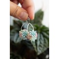 Pastel Succulent Drop Earrings – Handmade Floral Dangles