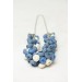 Azure & Cream Polymer Clay Statement Necklace