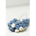 Azure & Cream Polymer Clay Statement Necklace