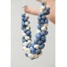 Azure & Cream Polymer Clay Statement Necklace