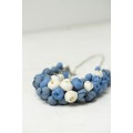 Azure & Cream Polymer Clay Statement Necklace
