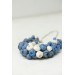 Azure & Cream Polymer Clay Statement Necklace