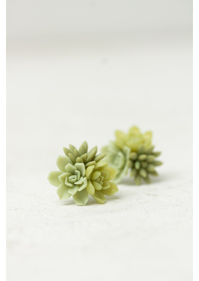 Succulent Bouquet Earrings | Green Handmade Studs