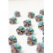 Blue Red  Pansy Stud Earrings | Handmade Hypoallergenic Flower Jewelry