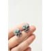 Blue Red  Pansy Stud Earrings | Handmade Hypoallergenic Flower Jewelry