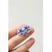 Blue  Pansy Stud Earrings | Handmade Hypoallergenic Flower Jewelry