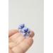 Blue  Pansy Stud Earrings | Handmade Hypoallergenic Flower Jewelry