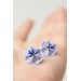 Blue  Pansy Stud Earrings | Handmade Hypoallergenic Flower Jewelry