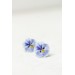 Blue  Pansy Stud Earrings | Handmade Hypoallergenic Flower Jewelry