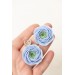Handmade Blue Ranunculus Earrings – Bold Floral Jewelry