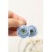 Handmade Blue Ranunculus Earrings – Bold Floral Jewelry