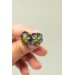 Green Pansy Stud Earrings | Handmade Hypoallergenic Flower Jewelry