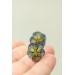 Green Pansy Stud Earrings | Handmade Hypoallergenic Flower Jewelry