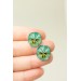 Mint Pansy Stud Earrings | Handmade Hypoallergenic Flower Jewelry