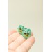 Mint Pansy Stud Earrings | Handmade Hypoallergenic Flower Jewelry