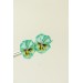 Mint Pansy Stud Earrings | Handmade Hypoallergenic Flower Jewelry