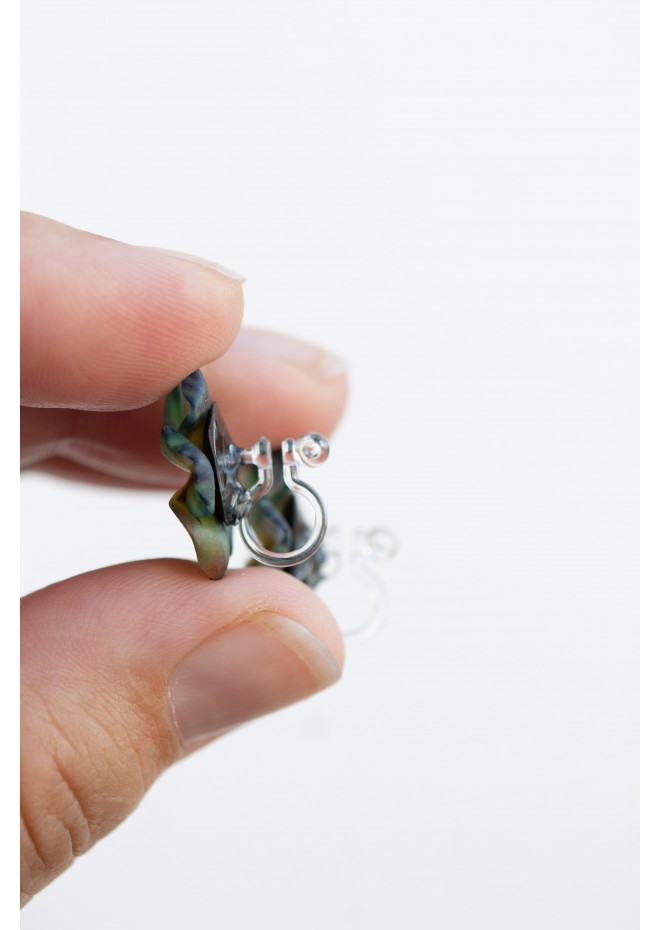 Green Pansy Stud Earrings | Handmade Hypoallergenic Flower Jewelry