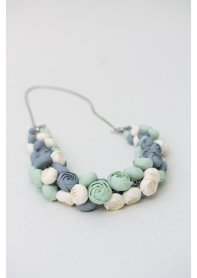 Handmade Pastel Ranunculus Flower Necklace