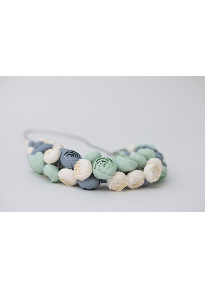 Handmade Pastel Ranunculus Flower Necklace