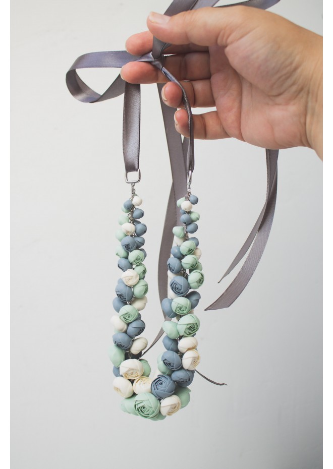 Handmade Pastel Ranunculus Flower Necklace