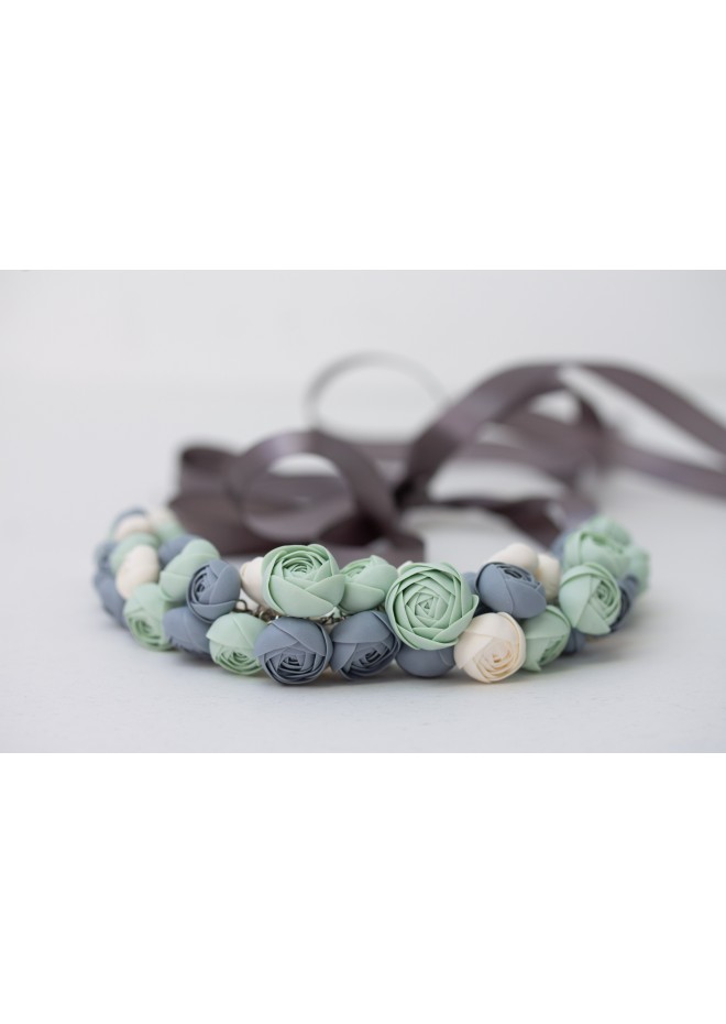 Handmade Pastel Ranunculus Flower Necklace