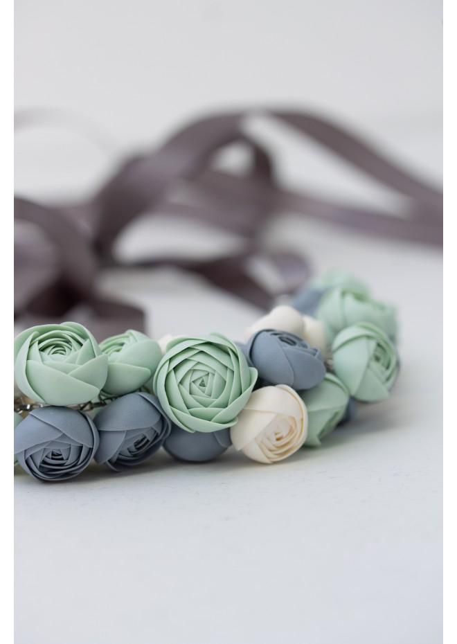 Handmade Pastel Ranunculus Flower Necklace