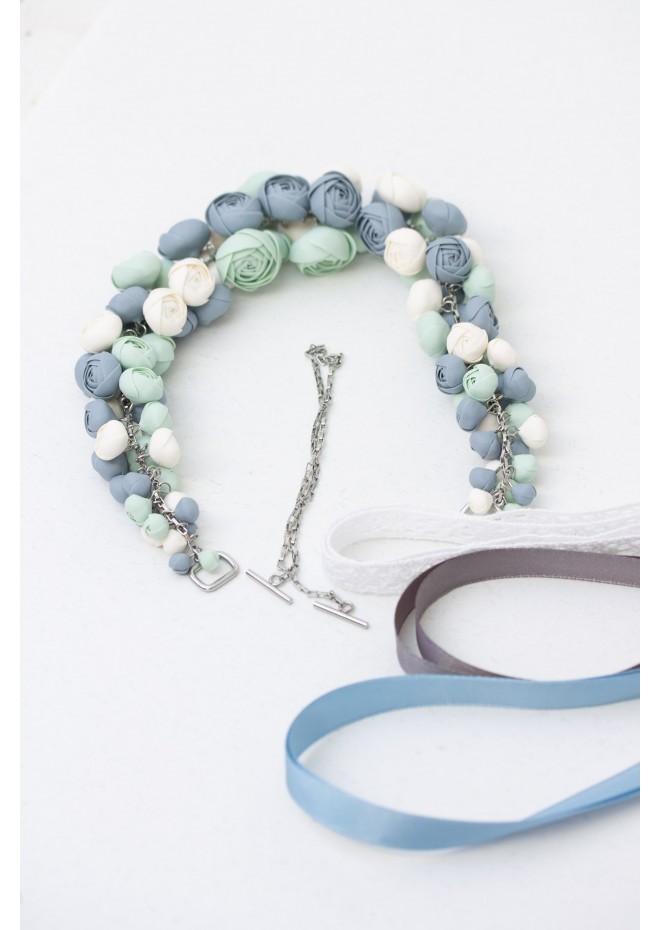 Handmade Pastel Ranunculus Flower Necklace