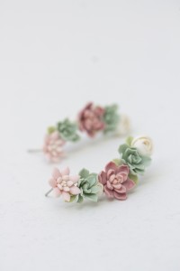 Succulent Ear Cuffs – 2-in-1 Set with Stud Earrings | Hypoallergenic, 5 cm