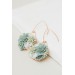 Handmade Gray‑Green Succulent Earrings (Polymer Clay, Rose Gold)