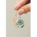 Handmade Gray‑Green Succulent Earrings (Polymer Clay, Rose Gold)