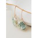Handmade Gray‑Green Succulent Earrings (Polymer Clay, Rose Gold)